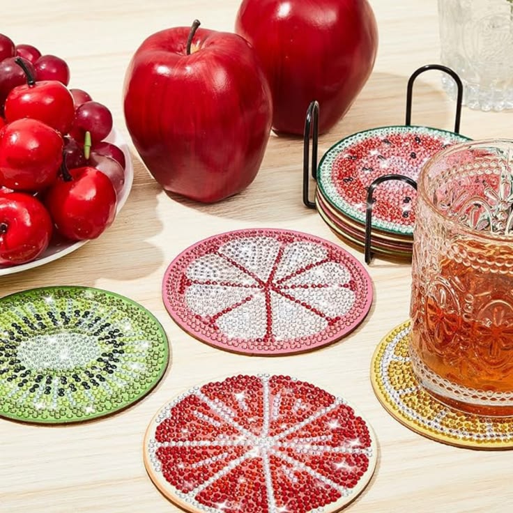 Kit Diamond Painting DIY - Dessous de verre créatifs (8 pièces)